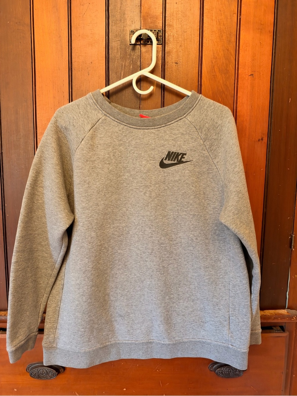 Nike Grey Crew Sweatshirt with Black Logo